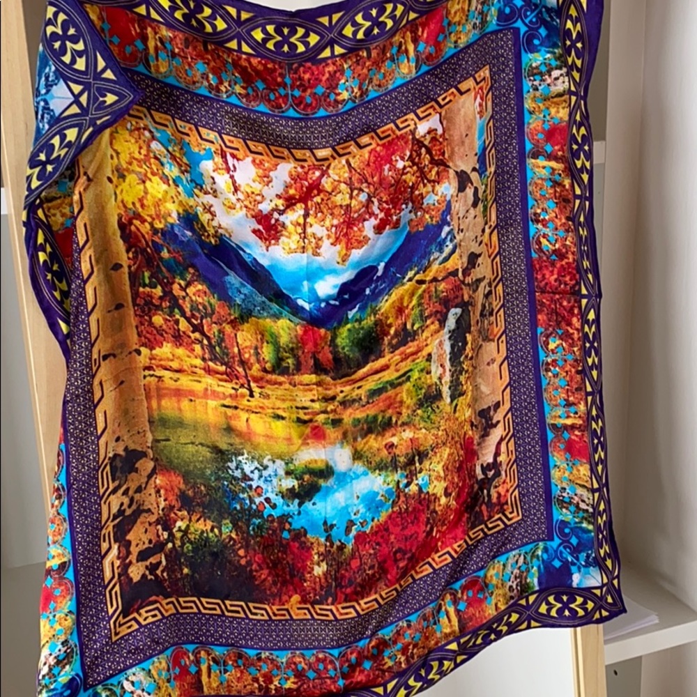 100% silk square scarf